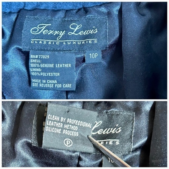 Vintage Terry Lewis Classic Luxuries Blue Leather A-line Maxi Skirt Sz 10p - Picture 5 of 15